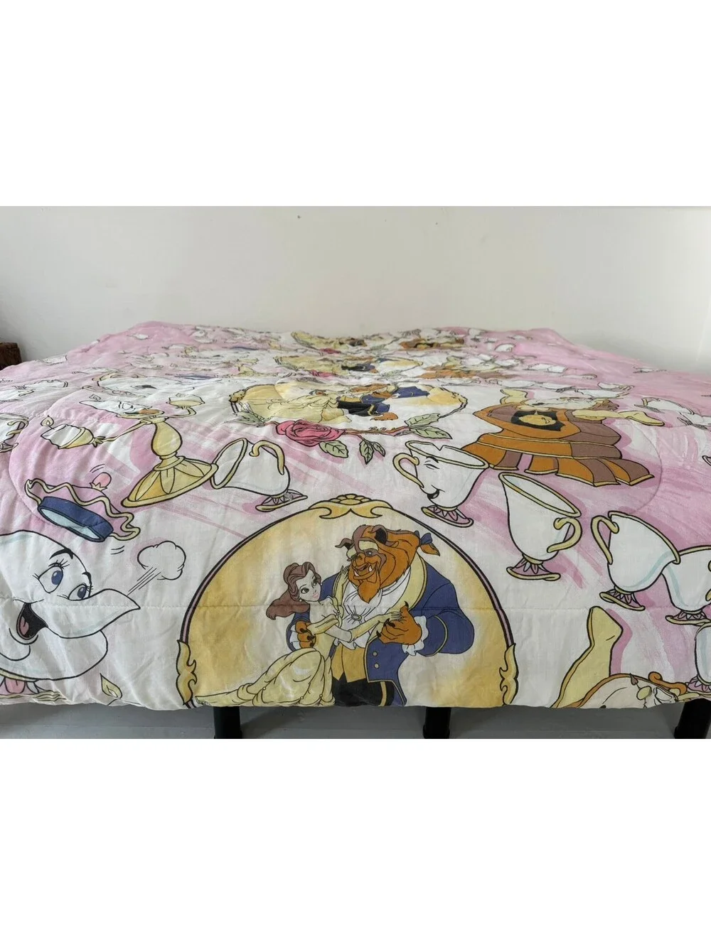 Vintage 90s Disney Beauty and the Beast Belle Reversible Full Comforter 81x76
